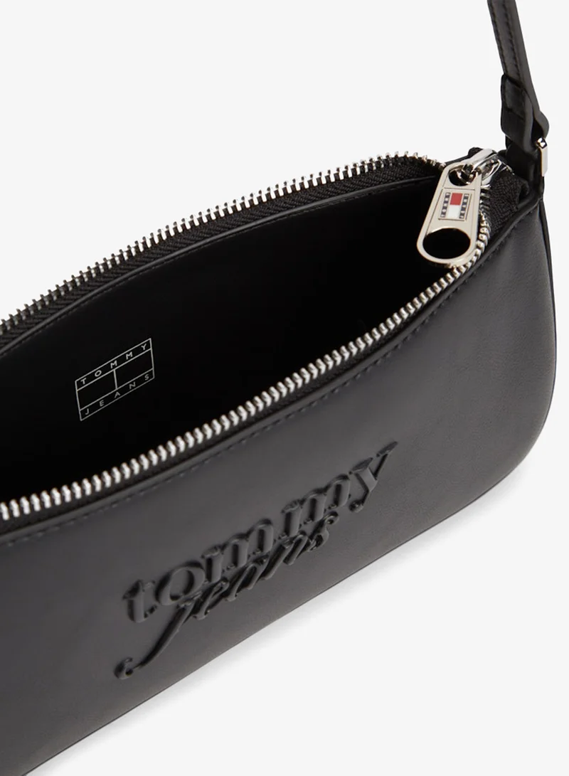 TOMMY JEANS Black Essential Logo Shoulder Bag for Women | Best Price UAE
